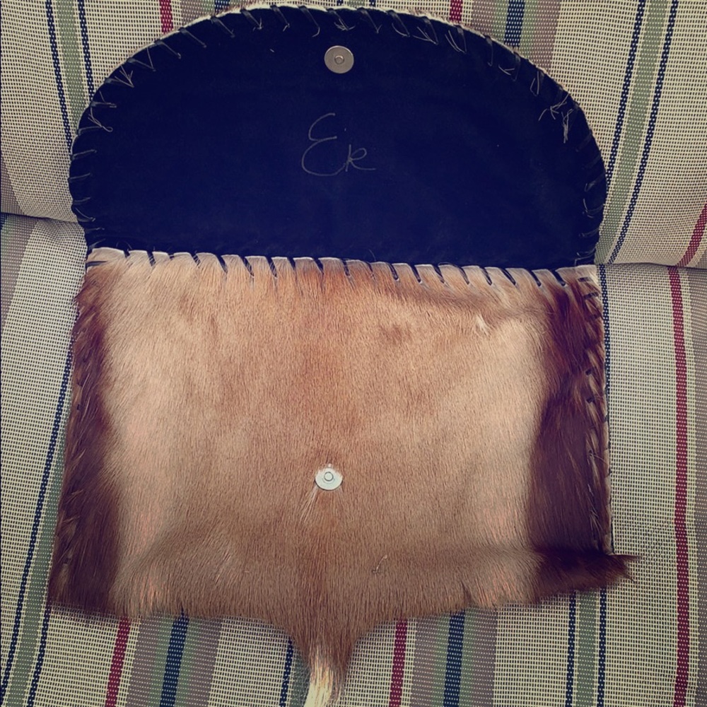 Real elk fur handbag/ laptop bag